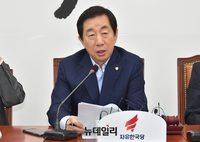 ▲ 자유한국당 김성태 원내대표. ⓒ뉴데일리 이종현 기자