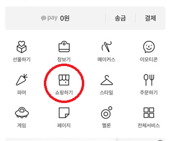 ▲ 카카오톡에서 베타서비스를 진행하고 있는 쇼핑하기. ⓒ카카오톡 앱 화면 캡처