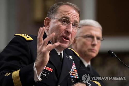 ▲ 미 상원 청문회에 출석한 로버트 에이브럼스 주한미군 사령관 지명자. ⓒ연합뉴스