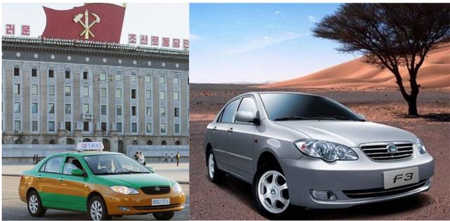 ▲ 북한 평양역 앞에 정차중인 북한 택시(오른쪽), 북한 택시와 동일 기종인 중국산 'BYD F3' 2018년식 승용차(왼쪽)ⓒ 뉴데일리 DB
