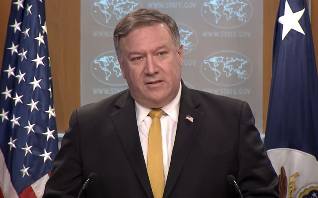 ▲ 3일(현지시간) 기자들에게 방북 관련 브리핑을 하는 마이크 폼페이오 美국무장관. ⓒ美국무부 유튜브 채널 캡쳐.