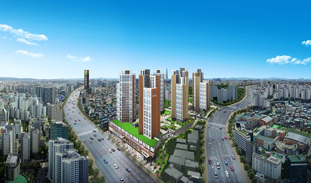 ▲ '신당 파인힐 하나·유보라' 광역투시도. ⓒ반도건설