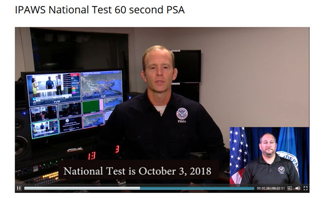 ▲ 美연방재난관리청(FEMA)이 지난 9월 28일 공개한 '대통령 경보 시스템' 테스트 예고 영상. 이 테스트 예고를 알지 못했던 미국인들은 혼란을 겪었다고 한다. ⓒ美FEMA 홈페이지 캡쳐.