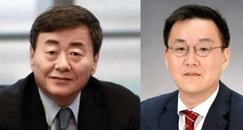 ▲ 왼쪽부터 김준기 전 DB그룹 회장, 김남호 DB손보 부사장.ⓒDB그룹