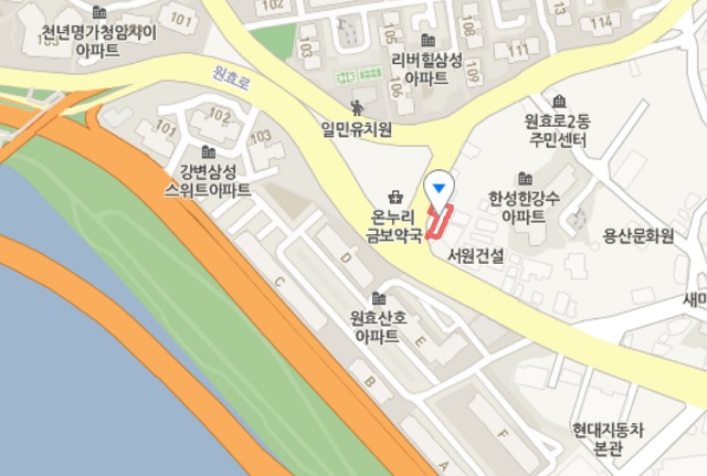 ▲ 서울 용산구 원효로4가 산호아파트 주변 위치도ⓒ네이버지도 캡처