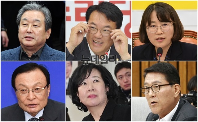 ▲ (위) 자유한국당 김무성 정진석 의원, 정의당 추혜선 의원. (아래) 더불어민주당 이해찬 손혜원 신창현 의원. ⓒ뉴데일리 DB