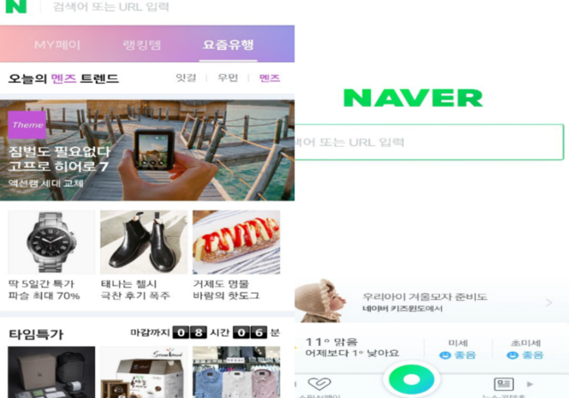 ▲ 베타서비스 중인 네이버 앱 화면. ⓒ네이버 앱 캡처