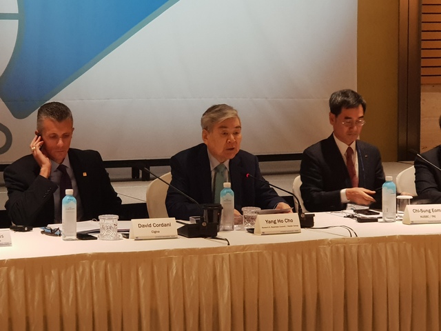 ▲ 조양호 한진그룹 회장은 18일 전경련회관에서 열린 한미재계회의 위원장으로 참가했다ⓒ뉴데일리