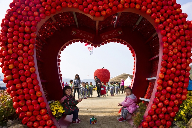 ▲ 제14회 청송사과축제가 11월1일부터 4일까지 청송읍 용전천 일대에서 개막된다. 사진은 지난 축제 장면.ⓒ청송군