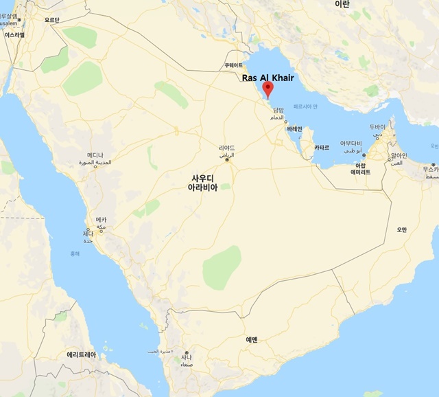▲ 사우디아라비아 '뉴 암모니아 프로젝트' 현장 위치도. ⓒ대림산업