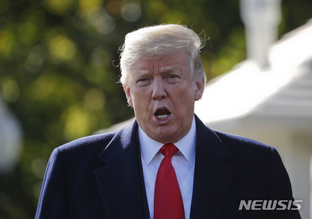 ▲ 1987년 소련과 맺었던 중거리 핵전력 감축 조약(INF) 파기를 거듭 강조하는 도널드 트럼프 美대통령. ⓒ뉴시스. 무단전재 및 재배포 금지.