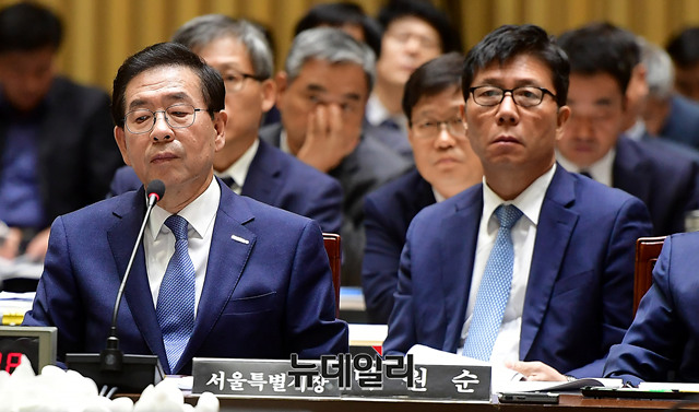 ▲ 박원순 서울시장(좌), 김태호 서울교통공사 사장(우).ⓒ뉴데일리 정상윤 기자