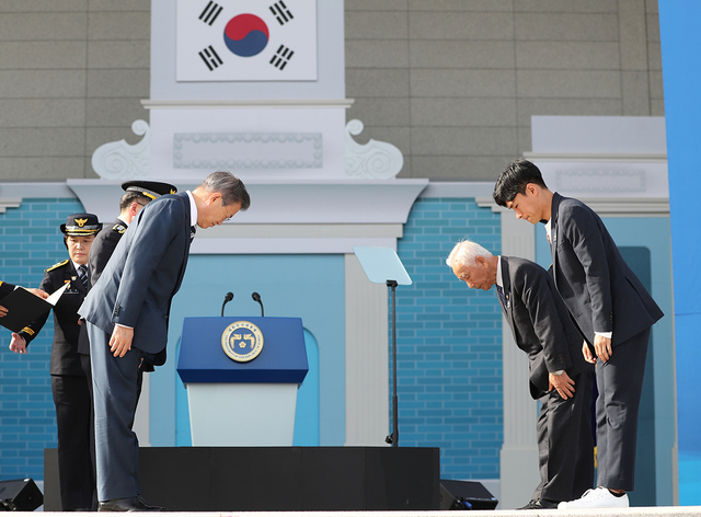 ▲ 25일 경찰의날 기념식에 참석한 문재인 대통령. ⓒ청와대 제공