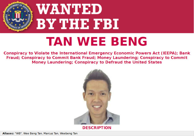 ▲ 미국의 독자대북제재를 위반한 싱가포르 기업인이 제재 대상에 올랐다. 美정부는 이 싱가포르 기업인을 지명수배 했다. ⓒ美연방수사국 주요 지명수배 전단 캡쳐.