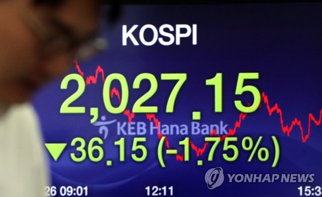 ▲ 26일 오후 서울 중구 을지로 KEB하나은행 본점 딜링룸. ⓒ연합뉴스