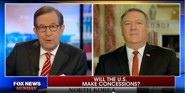 ▲ '폭스뉴스선데이'에 출연한 폼페오 美국무장관ⓒ'폭스뉴스선데이' 화면 캡처