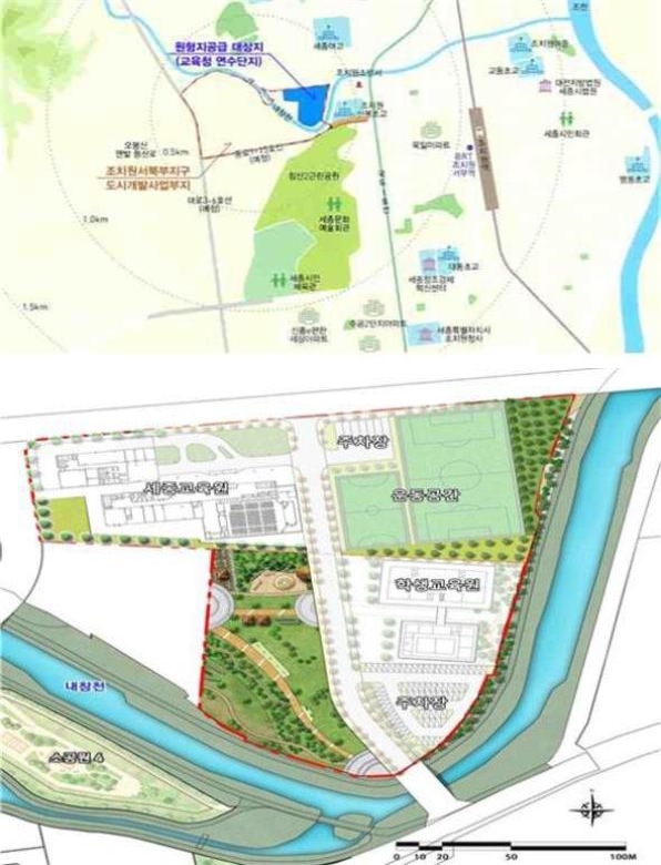 ▲ 세종학생안전교육원 부지 위치도.ⓒ세종시교육청