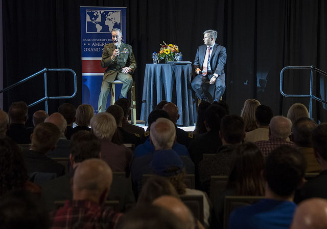 ▲ 조셉 던포드 美합참의장은 듀크大 포럼에서 