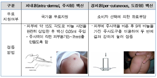 ▲ 피내용·경피용 BCG백신 ⓒ식품의약품안전처