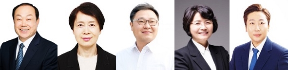 ▲ 사진 왼쪽부터 이재현·이영세·안찬영·손현옥·임채성 의원.ⓒ세종시의회