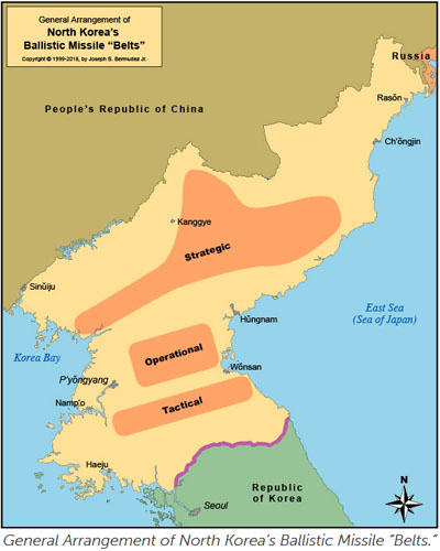 ▲ 美CSIS의 한반도 통일연구팀 '패러렐 비욘드'가 분석한 북한군의 용도별 미사일 배치도. ⓒ美CSIS 보고서 화면 캡쳐.