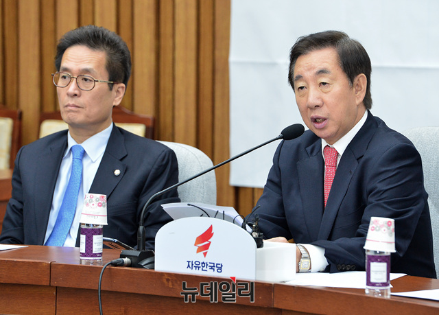 ▲ 자유한국당 김성태 원내대표. ⓒ뉴데일리 공준표 기자