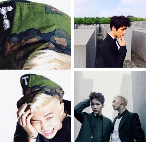 ▲ 나치 친위대 문양이 박힌 모자를 착용한 RM. ⓒ시몬비젠탈센터 홈페이지 캡처