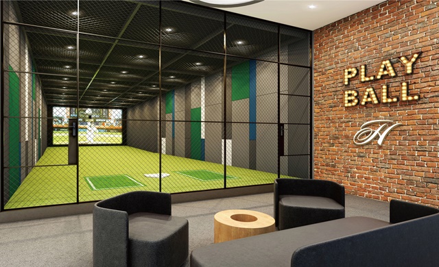 ▲ 부산 동래구 사직 1-6지구 커뮤니티시설 내 스크린야구장. ⓒ현대건설