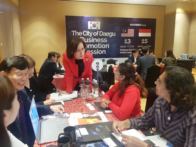 ▲ 지난 13일 1:1 현지기업 상담회 모습.ⓒ대경경자청