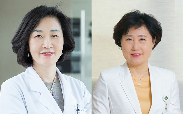 ▲ 이대목동병원의 정성애 소화기내과 교수(좌)와 현석경 간호부원장(우) ⓒ이대목동병원