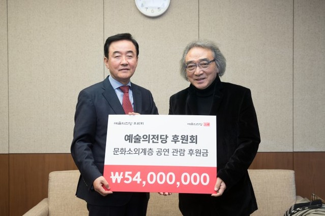 ▲ 예술의전당 고학찬 사장(오른쪽)과 서병기 예술의전당 후원회 회장.ⓒ예술의전당