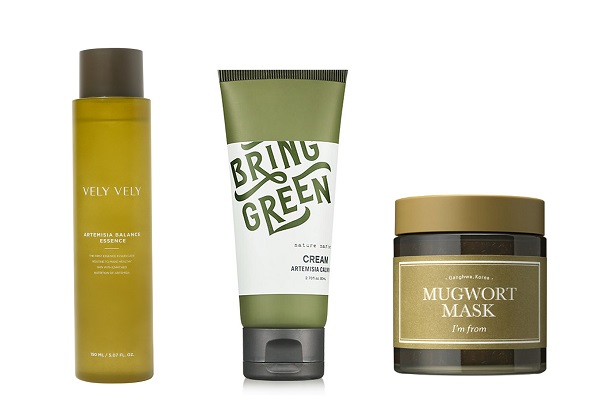 ▲ [CJ올리브네트웍스] 올리브영에서 판매 중인 쑥 화장품. (왼쪽부터) 블리블리 인진쑥 밸런스 에센스, 브링그린 사철쑥 카밍 크림, 아임프롬 머그워트 에센스ⓒCJ올리브네트웍스