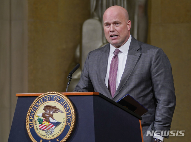 ▲ 매튜 휘터커 美 법무장관 직무대행ⓒ뉴시스. 무단 전재 및 재배포 금지.