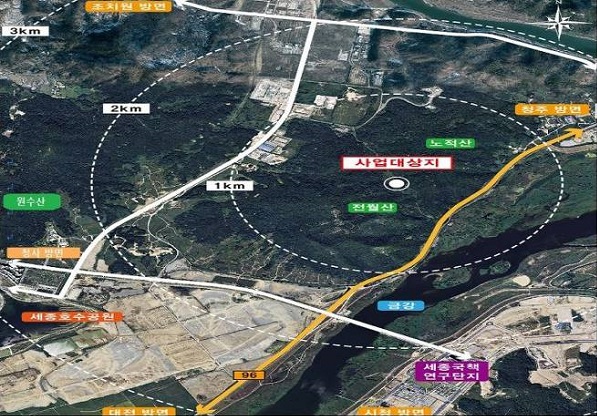 ▲ 국민여가캠핑장 위치도.ⓒ세종시