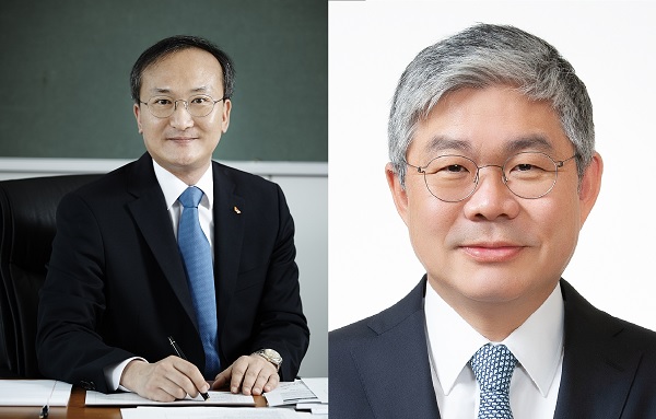 ▲ 이석희 SK하이닉스 신임 사장(왼쪽)과 안재현 SK건설 신임 사장. ⓒSK