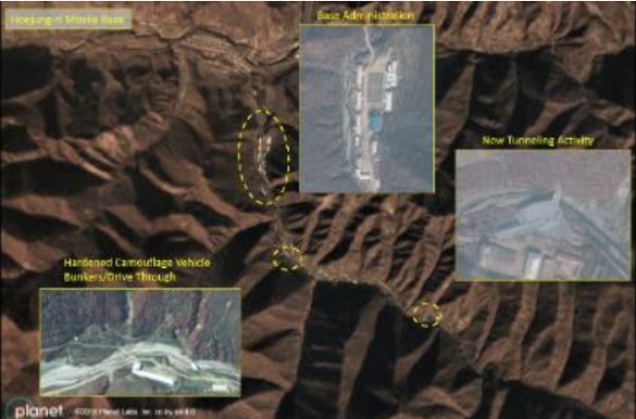 ▲ 영저동 미사일 기지를 보여주는 인공위성 사진ⓒCNN 캡처