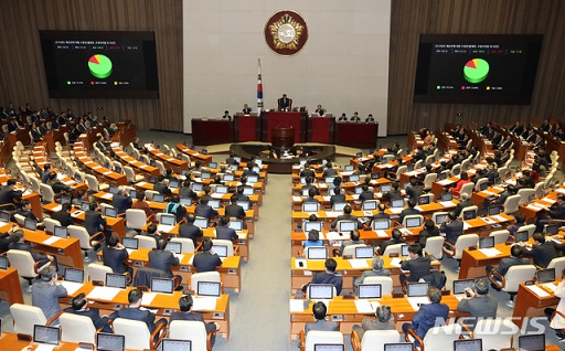 ▲ 지난 8일 서울 여의도 국회에서 열린 '제364회 국회 제16차 본회의'에서 2019년도 예산안이 가결됐다. ⓒ뉴시스