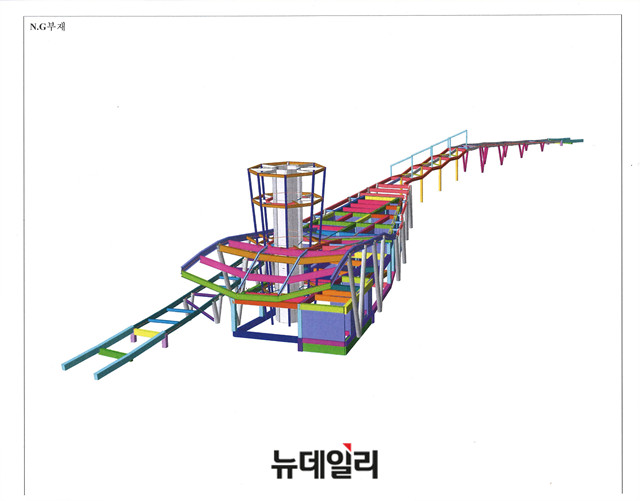 ▲ 마이다스 프로그램을 사용하면 시뮬레이션 이미지가 자동 출력된다. 사진은 다른 구조기술사사무소가 작성한 사고현장의 구조계산서에 첨부된 시뮬레이션 이미지 모습. 농어촌공사에 제출된 구조계산서엔 시뮬레이션 이미지가 거의 없었다.ⓒ독자 제공