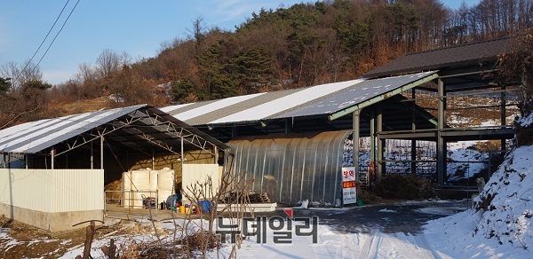 ▲ 사진 속 축사는 레퍼 마이크로닷 부모가 20년 전 충북 제천시 송학면 모두1리 왕박산 중턱에 축사를 지어 젖소를 키웠던 곳이다. 지금은 다른 사람에게 매각돼 소를 키우고 있다.ⓒ김정원 기자