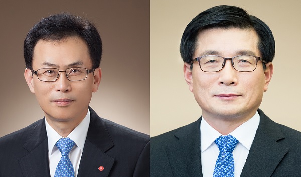 ▲ 김교현 롯데 화학BU장 사장(왼쪽부터)과 이영호 식품BU장 사장. ⓒ롯데