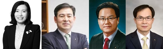 ▲ (왼쪽부터) 박정림 KB증권 각자대표이사 내정자, 김성현 KB증권 각자대표이사 내정자, 황수남 KB캐피탈 대표이사 내정자, 김청겸 KB부동산신탁  대표이사 내정자 ⓒKB금융