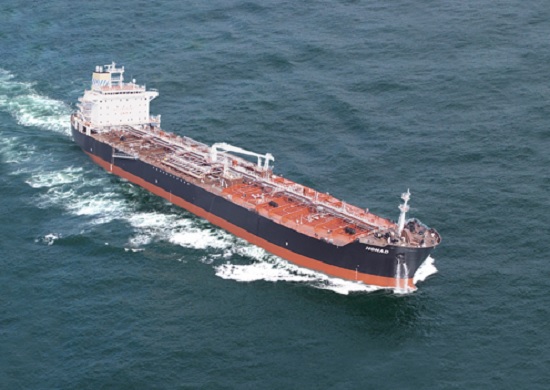 ▲ 현대미포조선의 석유화학제품운반선(PC선). ⓒ현대미포조선