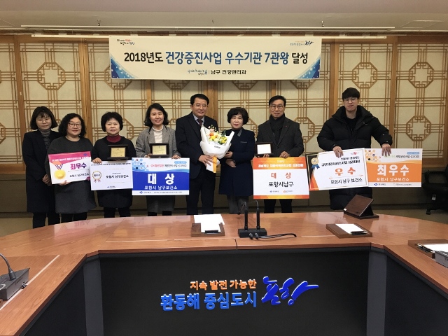 ▲ 포항시  남구보건소가 건강증진사업 우수기관 7관왕을 차지했다.ⓒ포항시