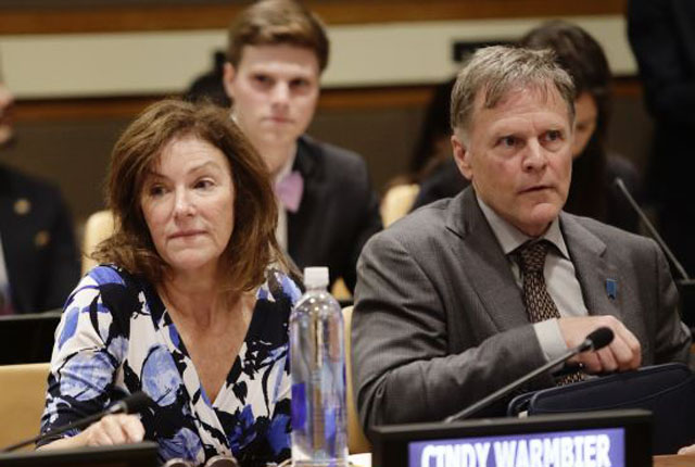 ▲ 지난 3월 유엔 회의에 참석한 故오토 웜비어의 부모. 최근 美지방법원이 북한 측에 