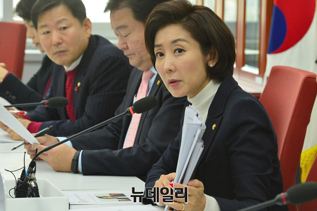 ▲ 26일 청와대 특별감찰반 진상 조사단회의에서 발언하는 나경원 자유한국당 원내대표.ⓒ뉴데일리 박성원 기자