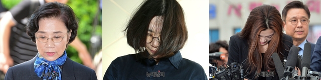 ▲ (왼쪽부터)이명희 일우재단 이사장, 조현아 대한항공 부사장, 조현민 대한항공 전 전무ⓒ뉴데일리