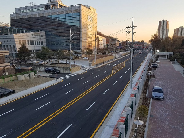 ▲ 청주시 상당구 구법원 사거리에서 우암산순환로까지 확산된 대성로.ⓒ청주시