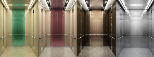 ▲ 현대엘리베이터 중저속 신제품 VIVALDI 4종.  왼쪽부터 스프링 블룸(Spring Bloom), 섬머 레이(Summer Ray), 오텀 메이플(Autumn Maple), 윈터 포레스트(Winter Forest) ⓒ 현대엘리베이터