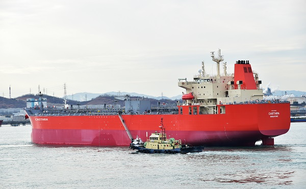 ▲ 현대미포조선의 5만톤급 PC선 ‘카스타라’. ⓒ현대미포조선