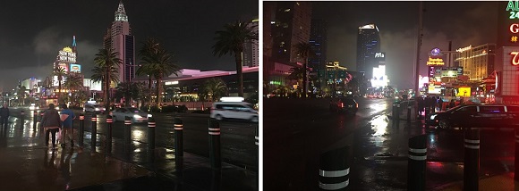 ▲ 라스베이거스 시내 모습. 지난 2017년 테러 발생 이후 인도 주변으로 진입방지용 구조물이 설치돼 있다.ⓒ뉴데일리DB